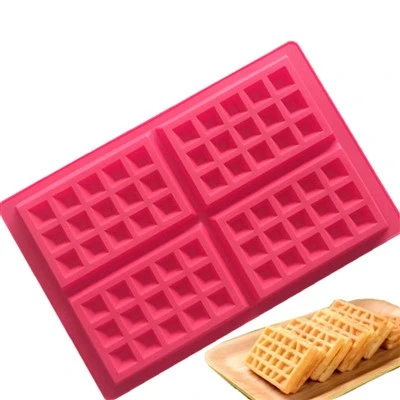 Molde cuadrado de silicona para galletas tipo gofre